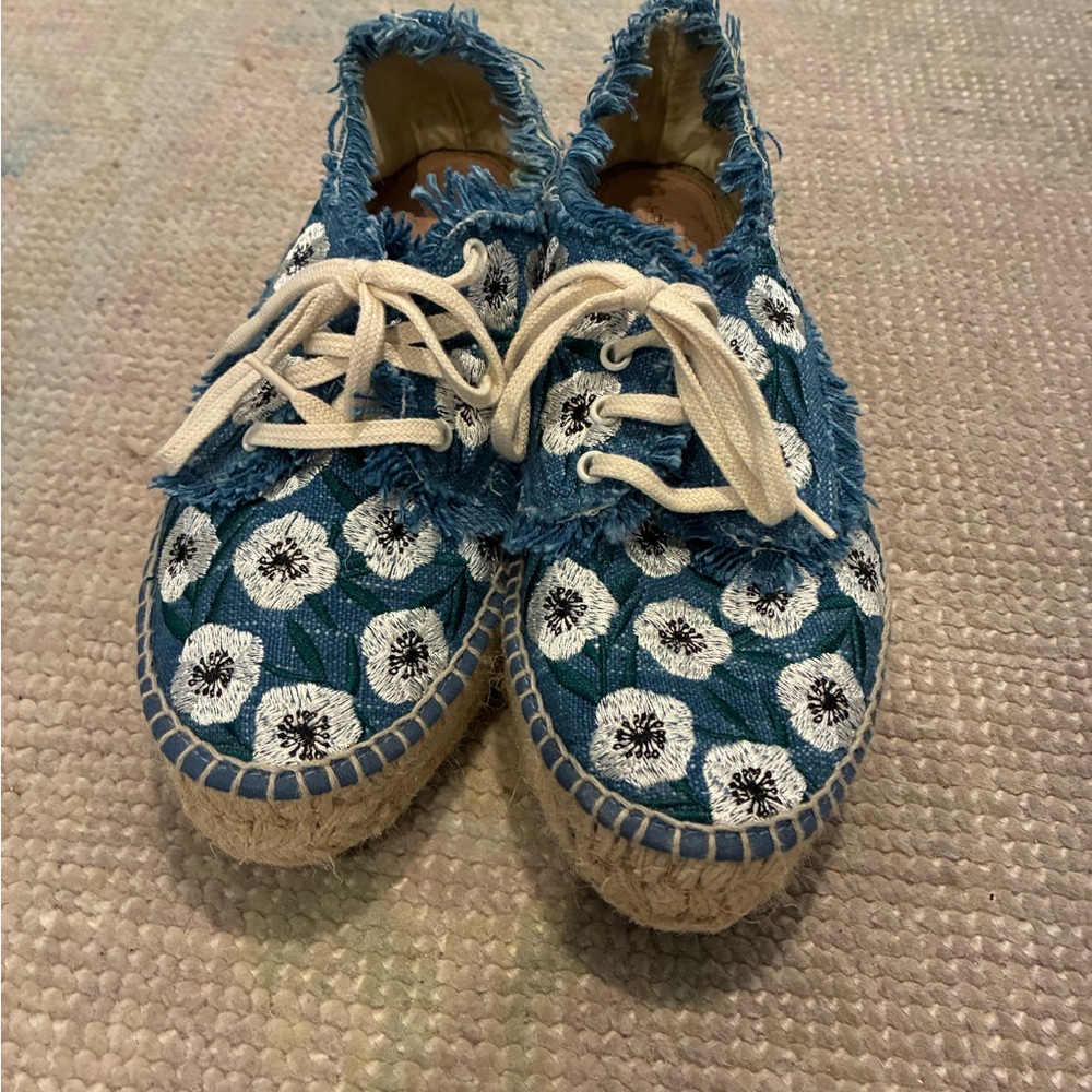 Loeffler Randall Blue and White Espadrilles